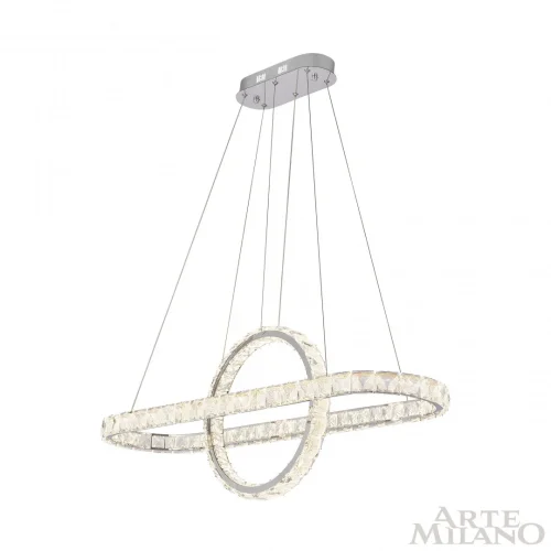 Люстра подвесная LED с пультом AM-Venezia 311311/L1000 NI Arte Milano прозрачная на 1 лампу, основание никель в стиле современный кольца с пультом фото 10