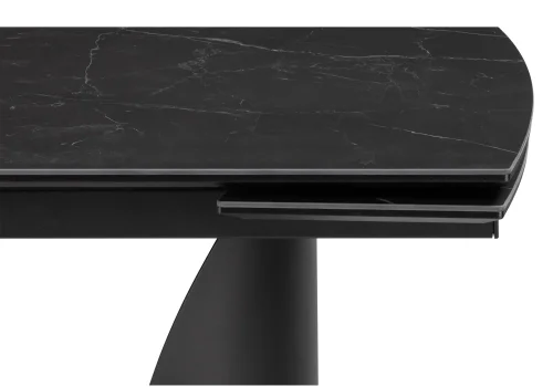 Керамический стол Готланд 180(240)х90х79 черный мрамор / черный 553535 Woodville столешница чёрная из керамика фото 4