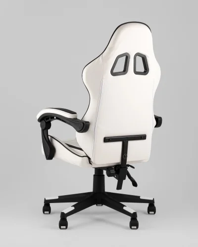 Кресло спортивное TopChairs Shadow, бело-черный УТ000039462 Stool Group, белый/экокожа, ножки/полимер/чёрный, размеры - 1170*1270***710*710 фото 4
