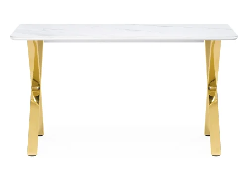 Керамический стол Селена 3 140х80х77 белый мрамор / золото 571413 Woodville столешница белая из керамика фото 7