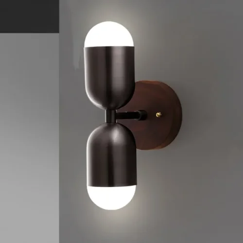 Настенный светильник CHRIS B Black 209124-23 ImperiumLoft белый на 2 лампы, основание чёрное в стиле современный  фото 2