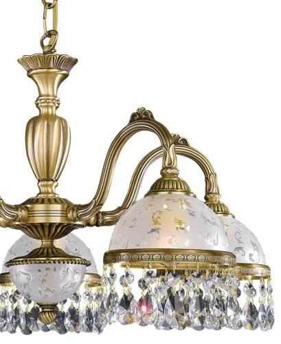 Люстра подвесная  L 6200/5 Reccagni Angelo белая на 5 ламп, основание античное бронза в стиле классический  фото 2