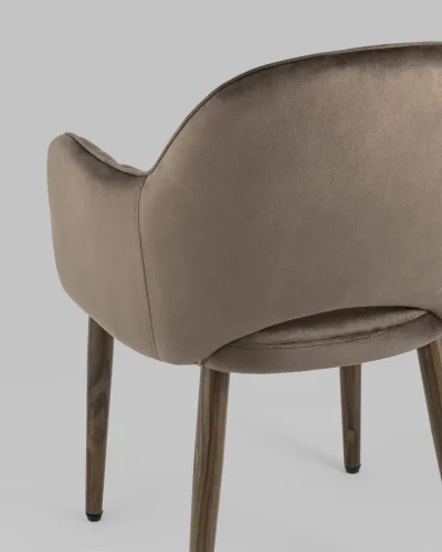 Стул Венера диамант NEW, велюр коричневый (ножки дерево) УТ000037248 Stool Group, коричневый/велюр, ножки/металл/коричневый, размеры - ****585*645 фото 9