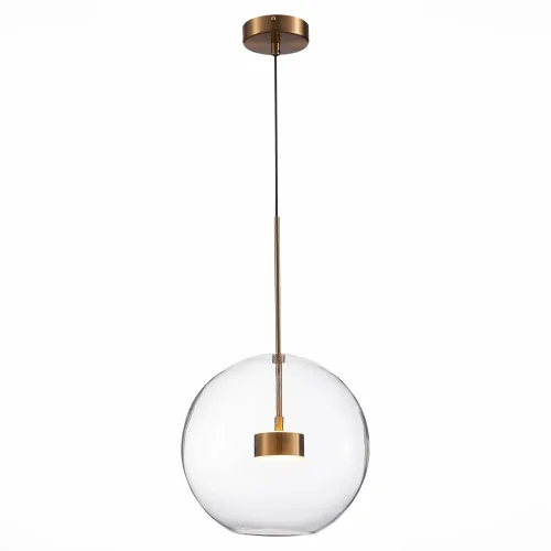 Светильник подвесной LED Bopone SL1133.233.01 ST-Luce прозрачный 1 лампа, основание золотое в стиле современный шар фото 3