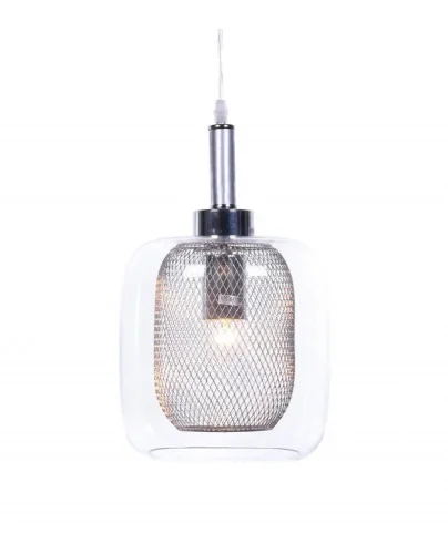 Светильник подвесной Bessa LDP 11337 SL Lumina Deco прозрачный серебряный 1 лампа, основание серебряное в стиле современный лофт 