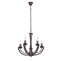 Люстра подвесная V3295-7/5 Vitaluce без плафона на 5 ламп, основание коричневое в стиле лофт 