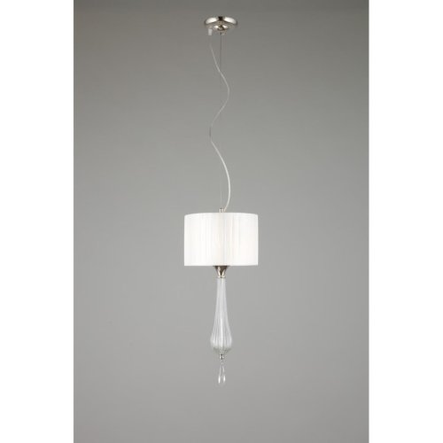 Светильник подвесной Kinia APL.708.06.01 Aployt белый 1 лампа, основание прозрачное хром в стиле классический  фото 2