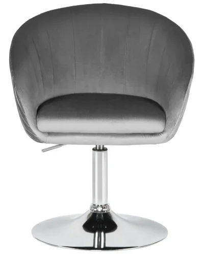 Кресло дизайнерское  8600-LM,  цвет сиденья серый велюр (1922-19), цвет основания хром Dobrin, серый/велюр, ножки/металл/хром, размеры - 750*900***600*570 фото 6