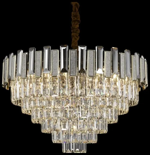 Люстра подвесная Candida WE131.13.303 Wertmark прозрачная на 13 ламп, основание золотое в стиле классика 