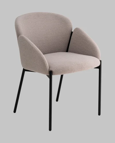 Стул обеденный Melia, светло-серый УТ000039553 Stool Group, серый/букле, ножки/металл/чёрный, размеры - *770**** фото 2
