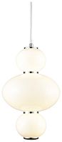 Светильник подвесной LED 244-126-03 Velante белый 1 лампа, основание хром в стиле современный шар