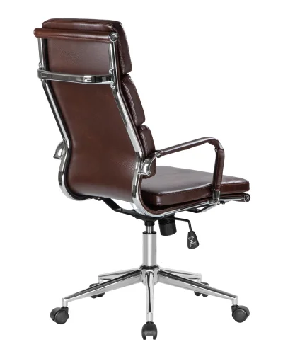 Офисное кресло для руководителей DOBRIN ARNOLD (коричневый) цвет сиденья коричневый, цвет основания хромированная сталь Dobrin, коричневый/экокожа, ножки/металл/, размеры - 1090*1160**** фото 4