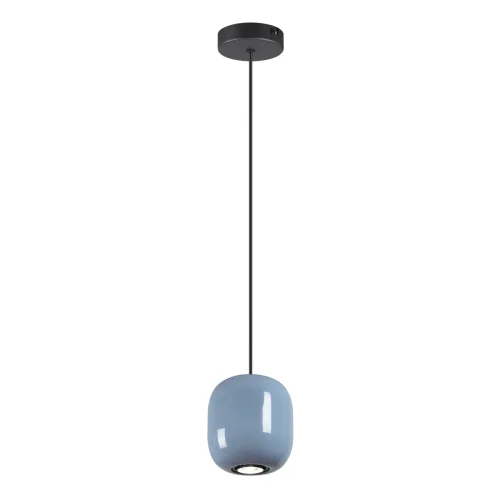Светильник подвесной Ovali 5053/1B Odeon Light голубой 1 лампа, основание чёрное в стиле современный шар фото 3