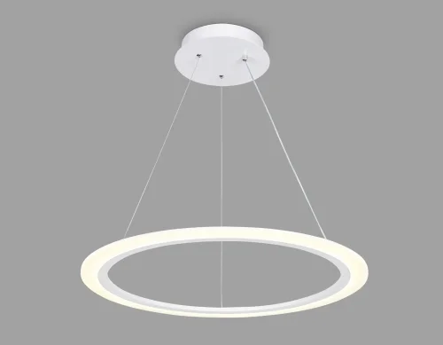 Светильник подвесной LED с пультом FA4342 Ambrella light белый 1 лампа, основание белое в стиле современный хай-тек минимализм с пультом кольца фото 3