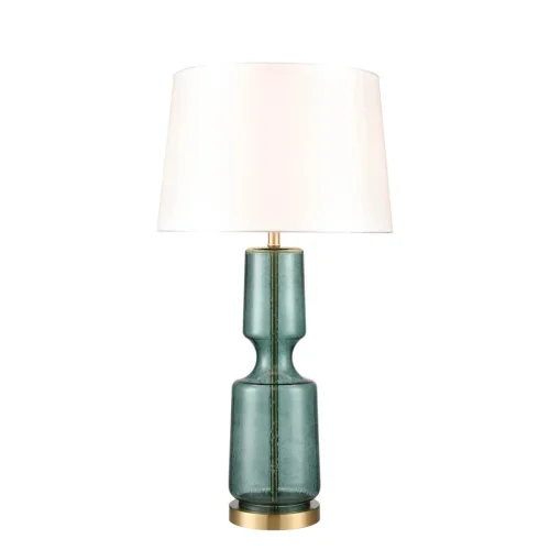 Настольная лампа Paradise VL5774N11 Vele Luce белая на 1 лампу, основание зелёное латунь стекло металл в стиле классический современный 