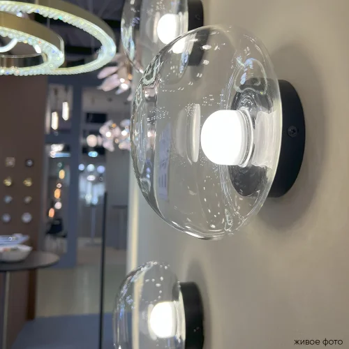 Бра LED BOSQUE AP1 BLACK/TRANSPARENT Crystal Lux прозрачный на 1 лампу, основание чёрное в стиле современный фото 2