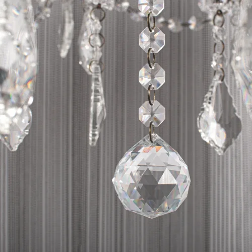 Люстра подвесная Vaille Crystal 10450/500 LOFT IT графит на 6 ламп, основание графит в стиле арт-деко цепочки фото 8