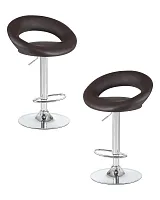 Стул барный набор 2 шт. SET-2 5001-LM MIRA , цвет сиденья коричневый, цвет основания хром Dobrin, /экокожа, ножки/металл/хром, размеры - 790*1020***535*470 Стул барный набор 2 шт. SET-2 5001-LM MIRA , цвет сиденья коричневый, цвет основания хром Dobrin, /экокожа, ножки/металл/хром, размеры - 790*1020***535*470