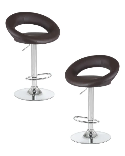 Стул барный набор 2 шт. SET-2 5001-LM MIRA , цвет сиденья коричневый, цвет основания хром Dobrin, /экокожа, ножки/металл/хром, размеры - 790*1020***535*470 Стул барный набор 2 шт. SET-2 5001-LM MIRA , цвет сиденья коричневый, цвет основания хром Dobrin, /экокожа, ножки/металл/хром, размеры - 790*1020***535*470