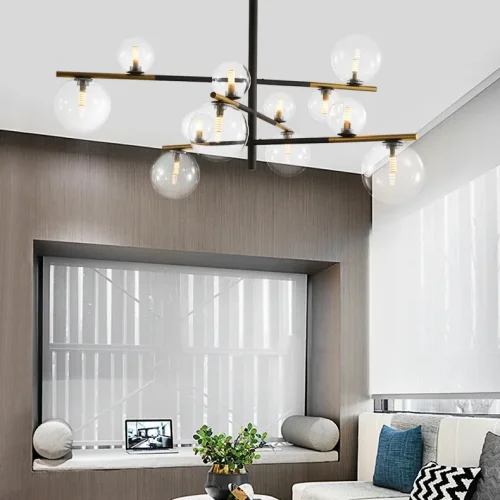 Люстра на штанге DOMINGO 151689-26 ImperiumLoft прозрачная на 12 ламп, основание золотое в стиле современный лофт фото 5 Люстра на штанге DOMINGO 151689-26 ImperiumLoft прозрачная на 12 ламп, основание золотое в стиле современный лофт фото 5