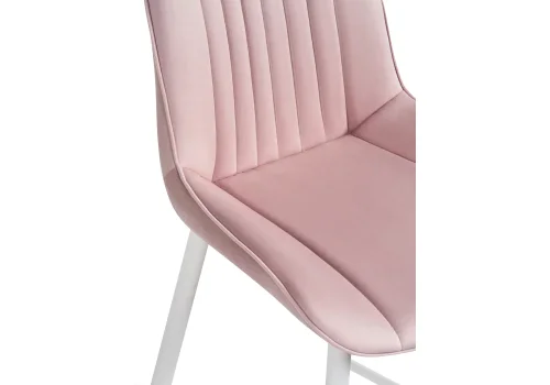 Полубарный стул Седа К розовый / белый 511174 Woodville, розовый/велюр, ножки/металл/белый, размеры - ****490*570 фото 6