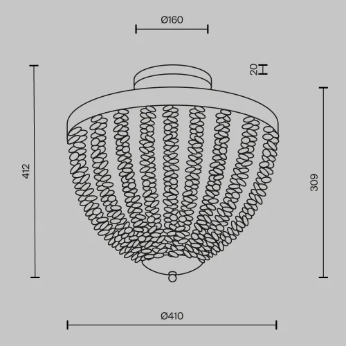 Светильник потолочный Intrigue MOD440CL-03BS Maytoni прозрачный на 3 лампы, основание латунь в стиле современный фото 5