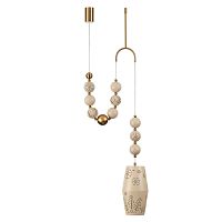 Светильник подвесной Karelia 5444/1B Odeon Light бежевый на 1 лампу, основание латунь в стиле современный эклектика восточный арт-деко 