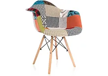 Деревянный стул Multicolor 11730 Woodville, разноцветный/ткань, ножки/дерево/бежевый, размеры - ****640*600
