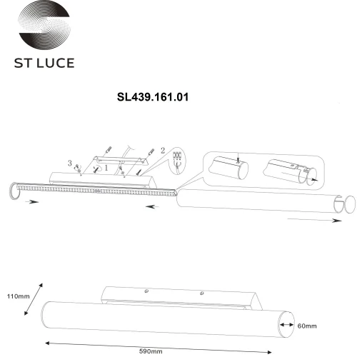 Подсветка для картин LED Bacheta SL439.161.01 ST-Luce белая в стиле современный фото 2