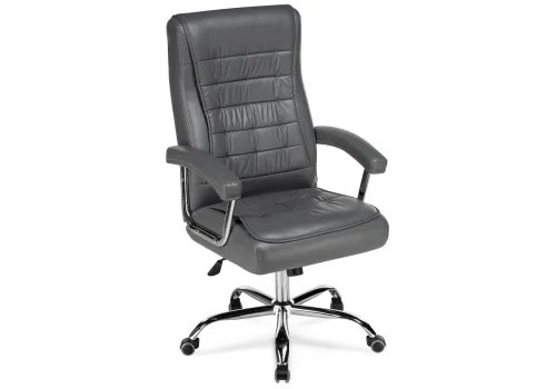 Компьютерное кресло Idon light gray 15252 Woodville, серый/искусственная кожа, ножки/металл/хром, размеры - *1250***650*710 фото 6