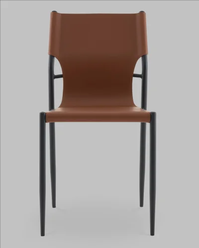 Стул обеденный West коричневый NC УТ000041709 Stool Group, коричневый/экокожа, ножки/металл/чёрный, размеры - ***** фото 2 Стул обеденный West коричневый NC УТ000041709 Stool Group, коричневый/экокожа, ножки/металл/чёрный, размеры - ***** фото 2