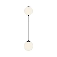 Светильник подвесной LED Twins MOD427PL-L20B3K Maytoni белый на 1 лампу, основание чёрное в стиле современный шар