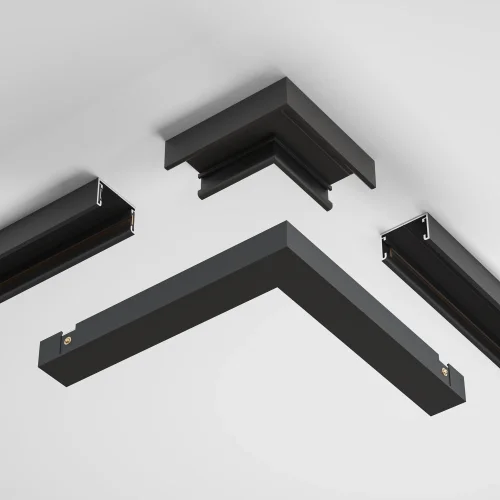 Угловой коннектор питания Magnetic track system Basity TRA172CPC-1B Maytoni чёрный в стиле для светильников серии Magnetic track system Basity basity магнитная фото 5