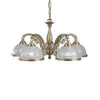 Люстра подвесная L 3830/5  Reccagni Angelo белая на 5 ламп, основание античное бронза в стиле классический 