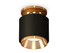Светильник накладной Techno spot XS7511120 Ambrella light чёрный 1 лампа, основание золотое в стиле хай-тек современный круглый