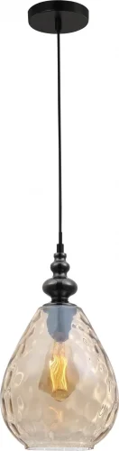 Светильник подвесной лофт Adela TL1171H-01AB Toplight янтарный на 1 лампу, основание чёрное в стиле лофт современный выдувное
