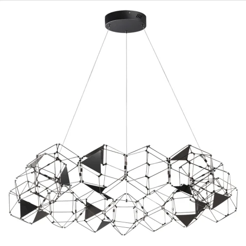 Светильник подвесной LED Trellis 5087/68L Odeon Light чёрный на 1 лампу, основание чёрное в стиле хай-тек 