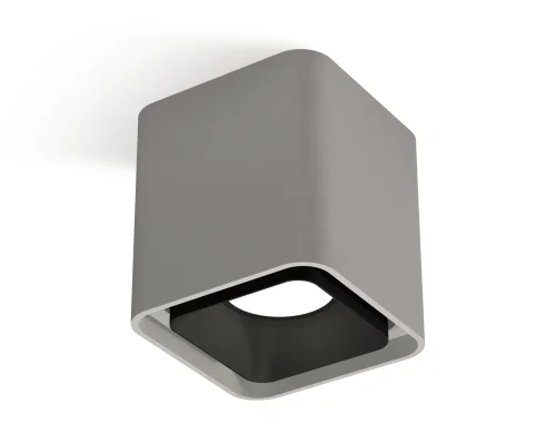 Светильник накладной XS7842002 Ambrella light серый 1 лампа, основание серое в стиле хай-тек современный квадратный
