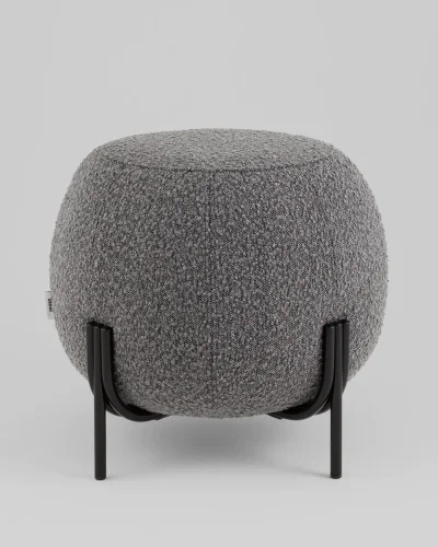 Пуф Флик new ткань букле тёмно-серый УТ000040001 Stool Group на 1 , основание в стиле современный фото 5