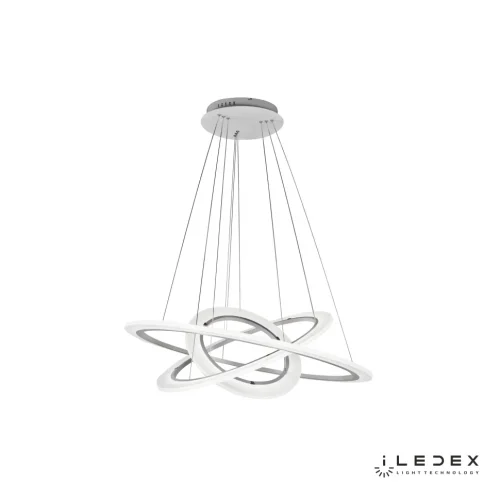 Светильник подвесной LED с пультом Gravity 6885/4+6+8 WH iLedex белый на 1 лампу, основание белое в стиле современный хай-тек с пультом кольца фото 4