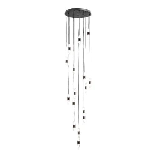 Светильник подвесной LED Hopkins LSP-7401 Lussole белый на 1 , основание чёрное в стиле хай-тек современный каскад фото 2