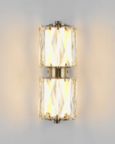 Бра LED Prismique V11711-WL Moderli прозрачный на 1 лампу, основание латунь в стиле современный фото 3