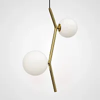 Светильник подвесной MATHIA 2 191668-23 ImperiumLoft латунь на 2 лампы, основание латунь в стиле современный скандинавский 