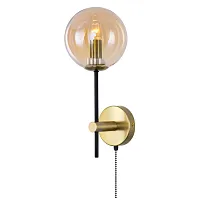 Бра с выключателем Лорен CL146413 Citilux янтарный 1 лампа, основание бронзовое в стиле современный молекула шар