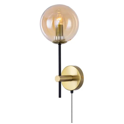 Бра с выключателем Лорен CL146413 Citilux янтарный на 1 лампа, основание бронзовое в стиле современный молекула шар