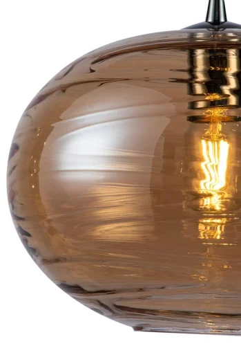Светильник подвесной Oasi V000099 Indigo янтарный 1 лампа, основание хром в стиле классический выдувное фото 2