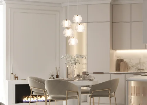 Светильник подвесной LED Flower FR5579PL-L8BS Freya прозрачный на 1 лампу, основание латунь в стиле современный фото 11 Светильник подвесной LED Flower FR5579PL-L8BS Freya прозрачный на 1 лампу, основание латунь в стиле современный фото 11