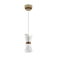 Светильник подвесной LED Dress FR5438PL-L6G Freya прозрачный на 1 лампу, основание золотое в стиле современный 
