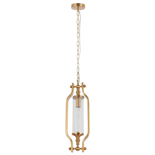 Светильник подвесной TOMAS SP1 BRASS Crystal Lux прозрачный 1 лампа, основание латунь в стиле современный  фото 2