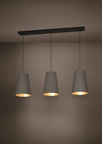 Светильник подвесной Petrosa 390196 Eglo серый 3 лампы, основание чёрное в стиле модерн  фото 2